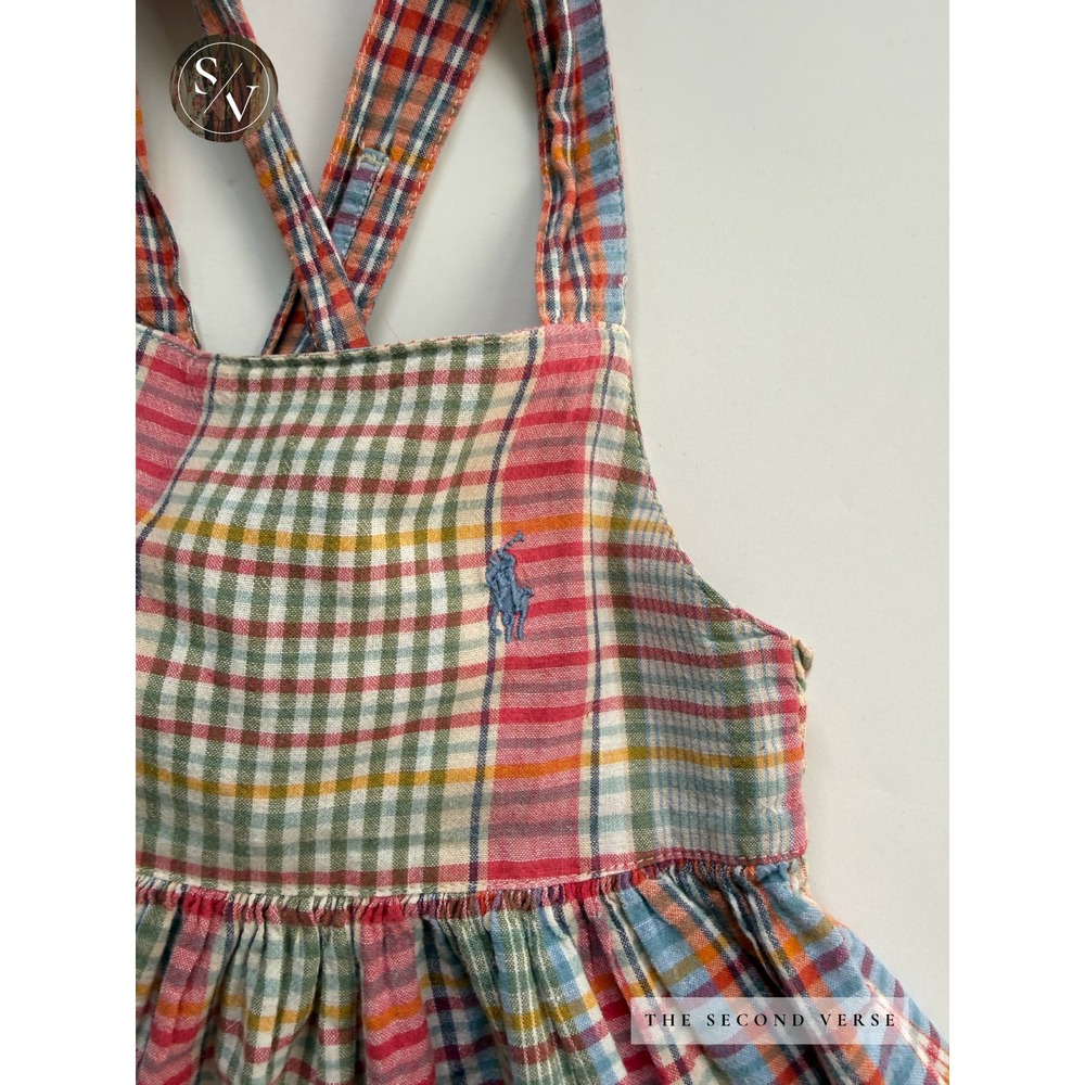 Ralph Lauren Baby Girls Multi Plaid Sundress Coattgecore Bloomers Set 6-12M - Picture 4 of 15